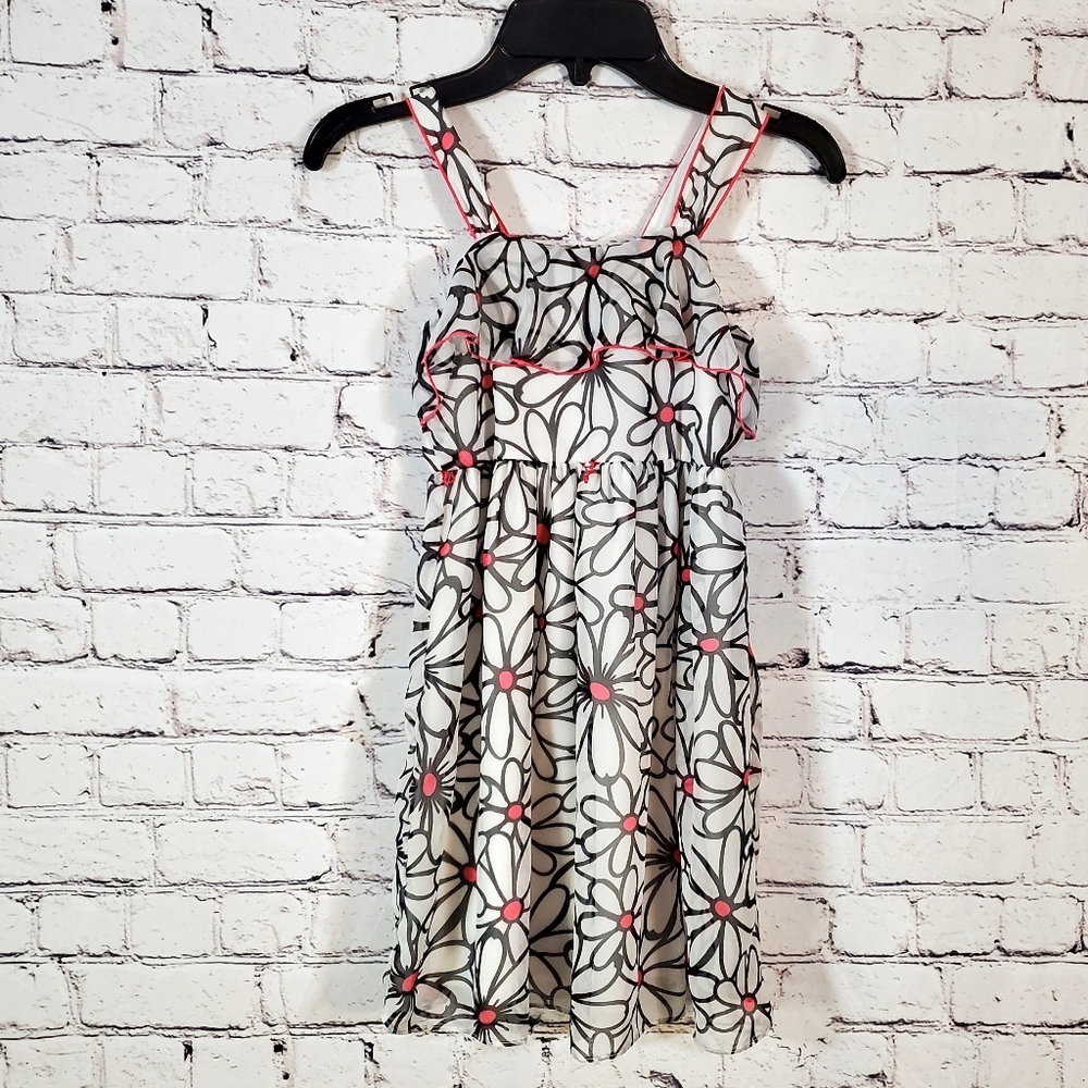 George Girls Pink Floral Sleeveless Dress Size 6X Lined Easter Church Spring